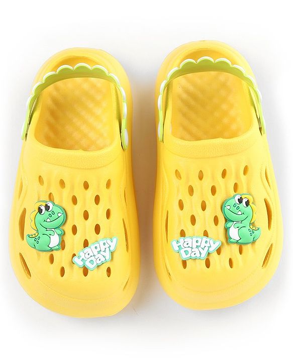 Cute Walk by Babyhug Clogs With Dino Applique - Yellow