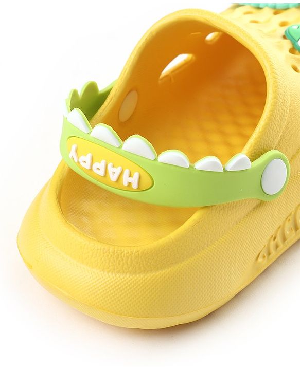 Cute Walk by Babyhug Clogs With Dino Applique - Yellow
