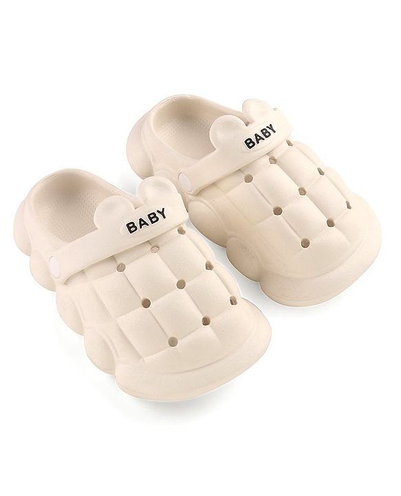 Cute Walk by Babyhug Clogs With Back Strap Closure & Ear Applique - White