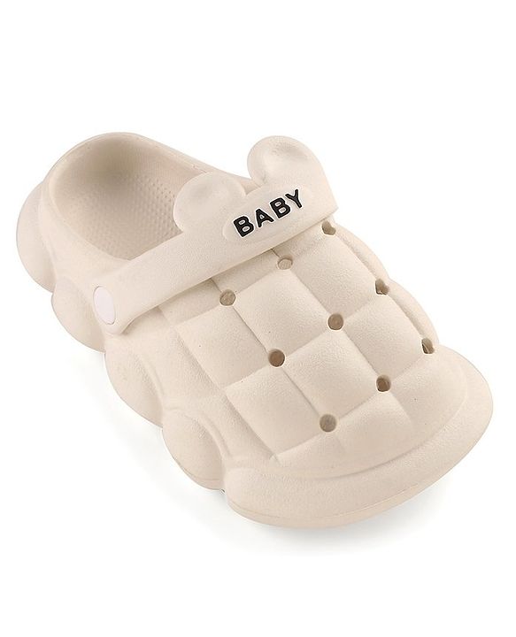 Cute Walk by Babyhug Clogs With Back Strap Closure & Ear Applique - White