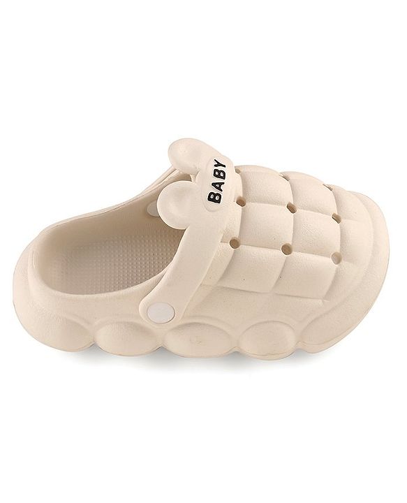 Cute Walk by Babyhug Clogs With Back Strap Closure & Ear Applique - White