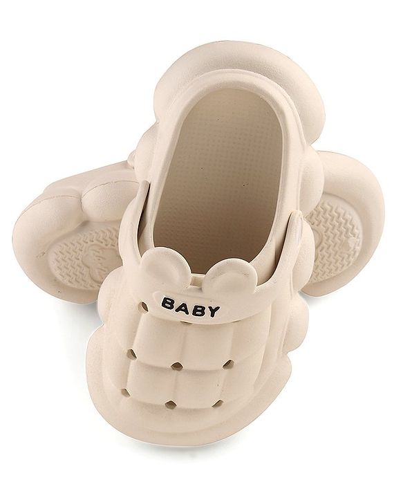 Cute Walk by Babyhug Clogs With Back Strap Closure & Ear Applique - White