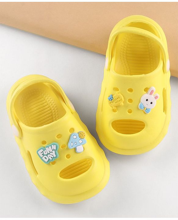 Cute Walk by Babyhug Clogs with Back Strap Bunny Applique Yellow (Gibbitz May Vary)