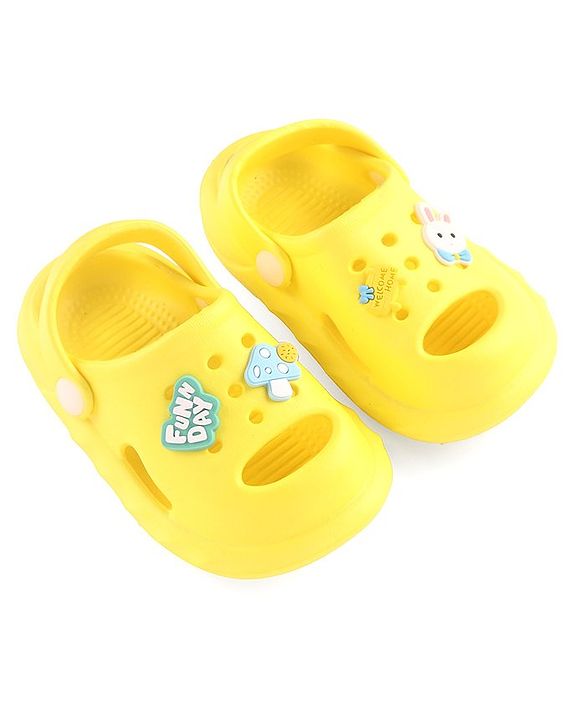 Cute Walk by Babyhug Clogs with Back Strap Bunny Applique Yellow (Gibbitz May Vary)
