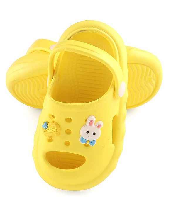 Cute Walk by Babyhug Clogs with Back Strap Bunny Applique Yellow (Gibbitz May Vary)