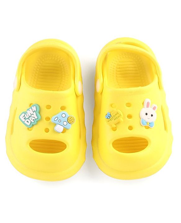 Cute Walk by Babyhug Clogs with Back Strap Bunny Applique Yellow (Gibbitz May Vary)