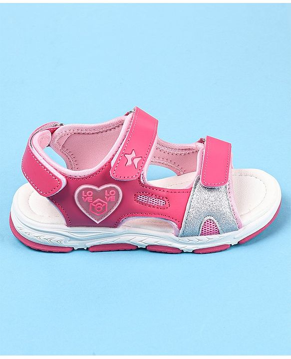 Cute Walk by Babyhug Velcro Closure Sandals - Fuschia