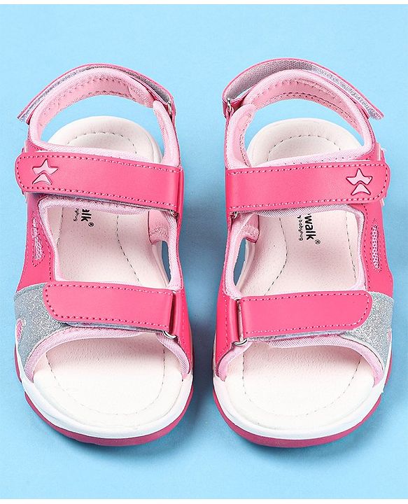 Cute Walk by Babyhug Velcro Closure Sandals - Fuschia