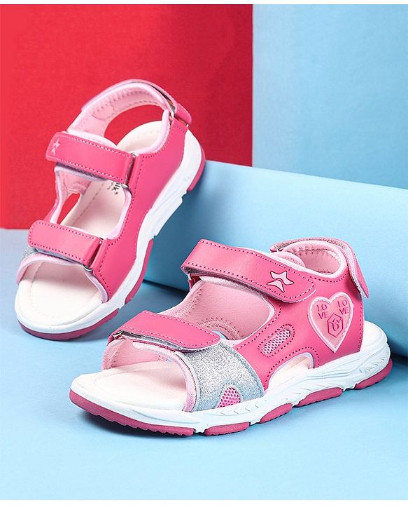 Cute Walk by Babyhug Velcro Closure Sandals - Fuschia