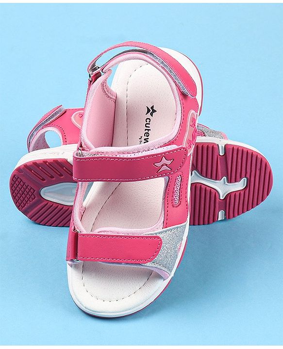Cute Walk by Babyhug Velcro Closure Sandals - Fuschia