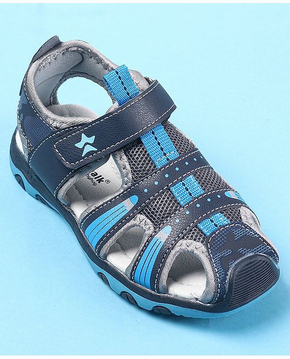 Cute Walk by Babyhug Velcro Closure Sandals - Navy Blue