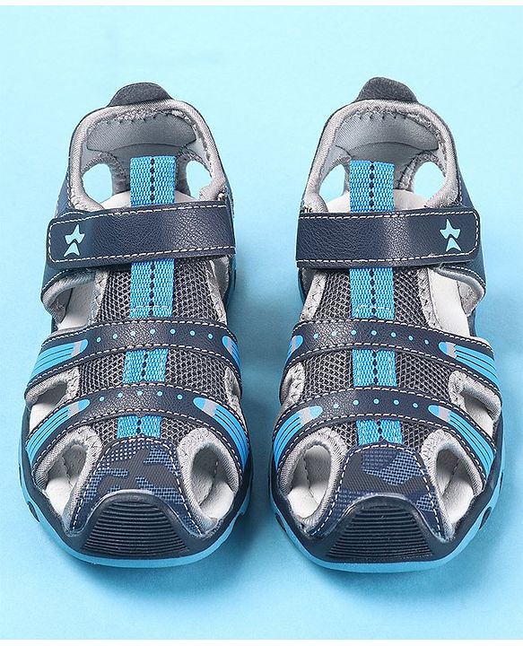Cute Walk by Babyhug Velcro Closure Sandals - Navy Blue