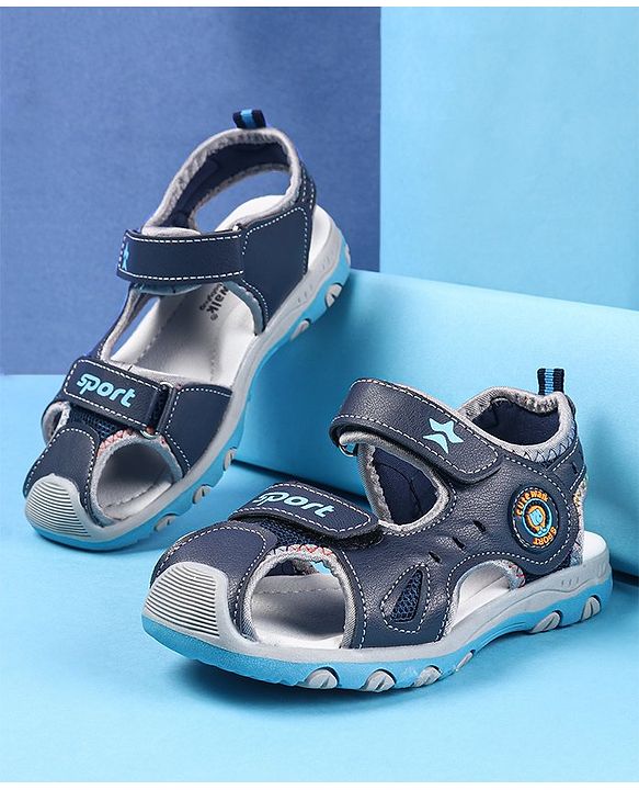 Cute Walk by Babyhug Velcro Closure Sandals - Navy Blue