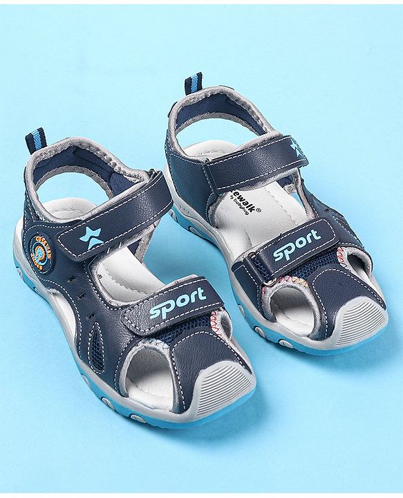 Cute Walk by Babyhug Velcro Closure Sandals - Navy Blue