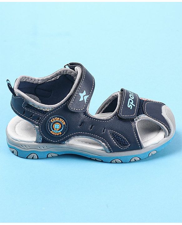 Cute Walk by Babyhug Velcro Closure Sandals - Navy Blue