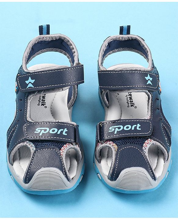 Cute Walk by Babyhug Velcro Closure Sandals - Navy Blue