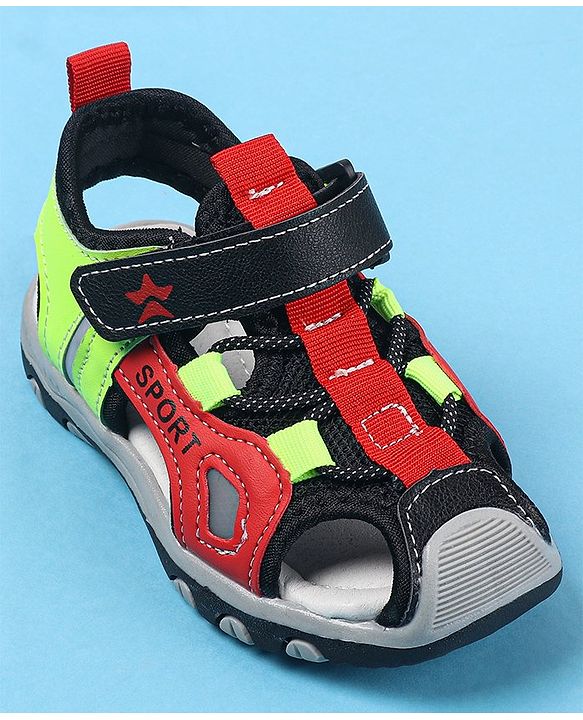 Cute Walk by Babyhug Velcro Closure Sandals Logo Print - Red