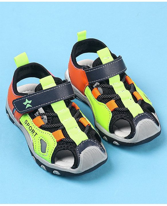 Cute Walk by Babyhug Velcro Closure Sandals Logo Print - Red