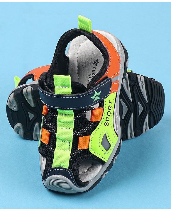 Cute Walk by Babyhug Velcro Closure Sandals Logo Print - Red