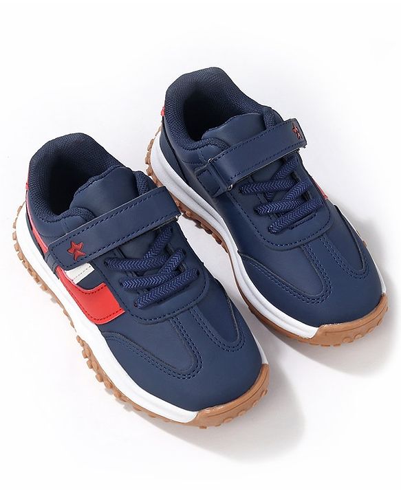 Cute Walk by Babyhug Slip On Sneakers with Velcro Closure - Navy Blue