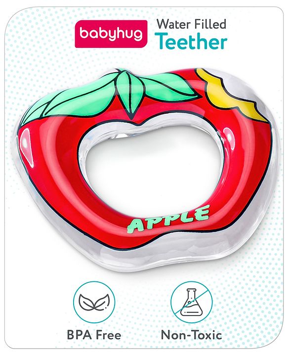 Babyhug Water Filled Teether Apple Shape - Red