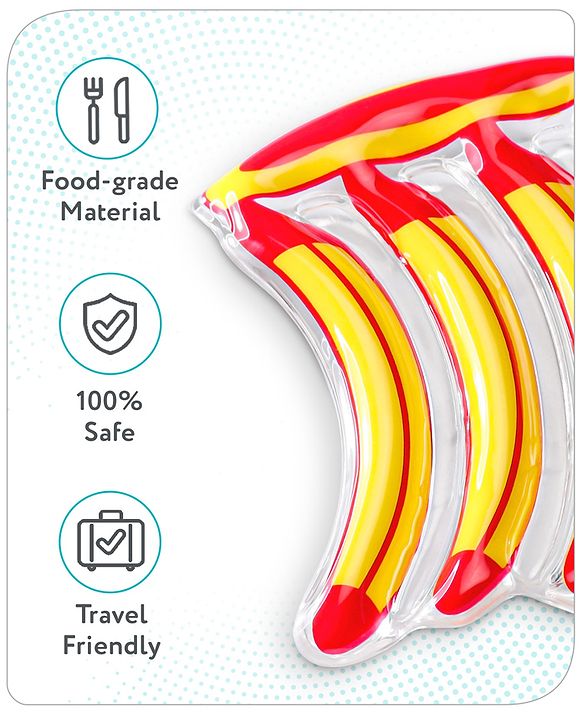 Babyhug Water Filled PVC Banana Shape Teether- Yellow & Red