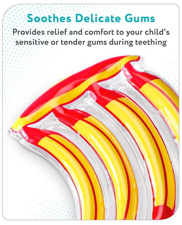 Babyhug Water Filled PVC Banana Shape Teether- Yellow & Red