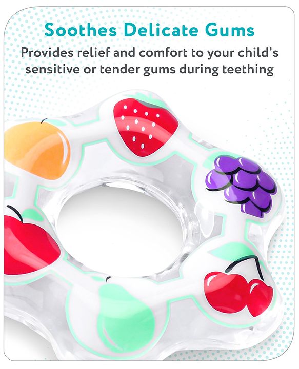 Babyhug Water Filled PVC Fruit Ring Teether- Multicolor
