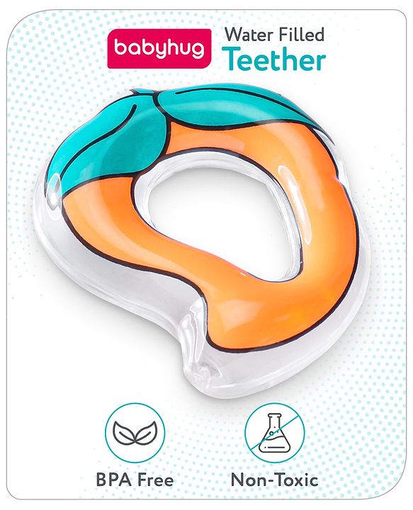 Babyhug Water Filled PVC Mango Shape Teether- Orange