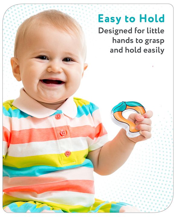 Babyhug Water Filled PVC Mango Shape Teether- Orange