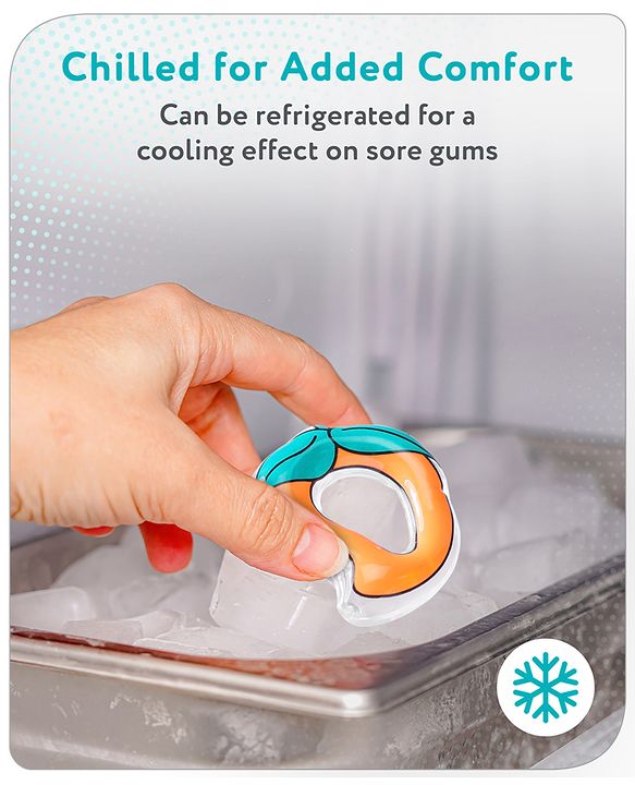 Babyhug Water Filled PVC Mango Shape Teether- Orange