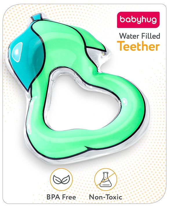 Babyhug Water Filled PVC Peru Shape Teether- Green
