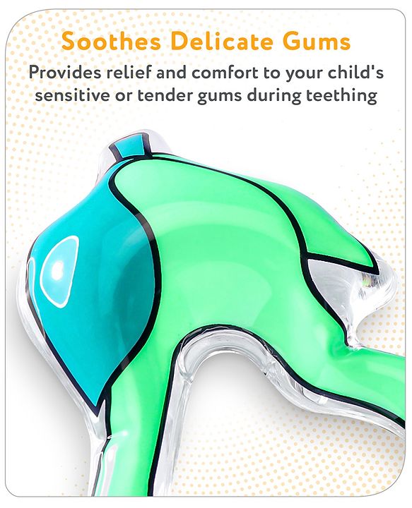 Babyhug Water Filled PVC Peru Shape Teether- Green