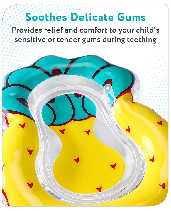 Babyhug Water Filled PVC Pineapple Shape Teether- Yellow & Green