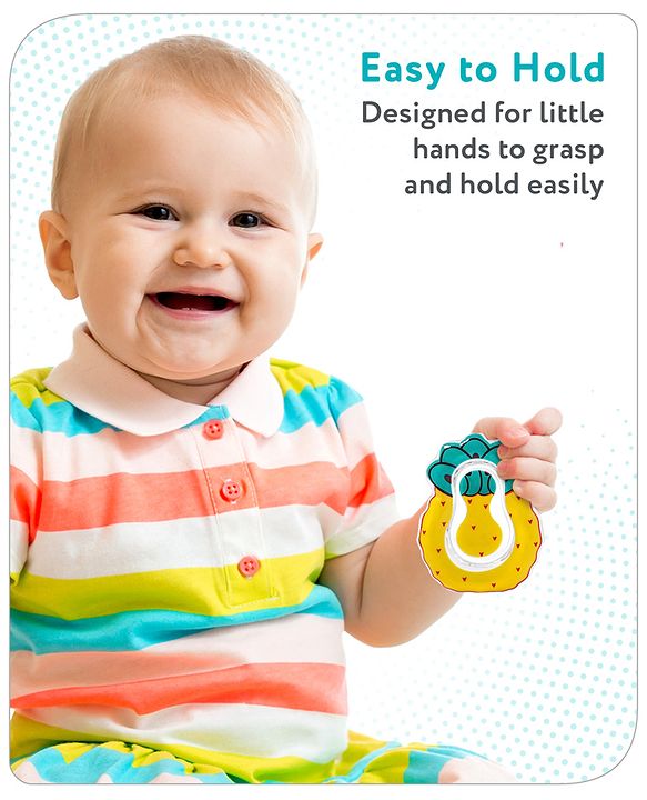 Babyhug Water Filled PVC Pineapple Shape Teether- Yellow & Green
