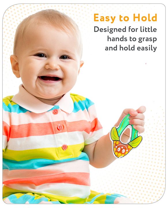 Babyhug Water Filled PVC Corn Shape Teether- Yellow & Green