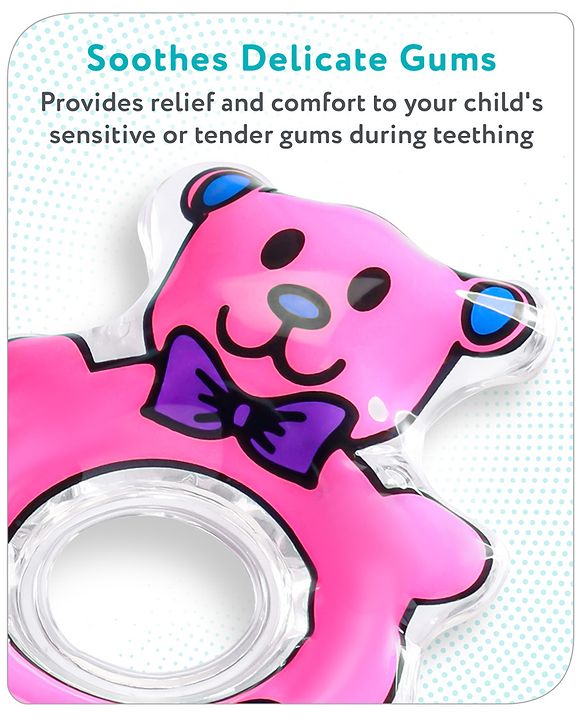 Babyhug Water Filled PVC Teddy Bear Shape Teether- Pink