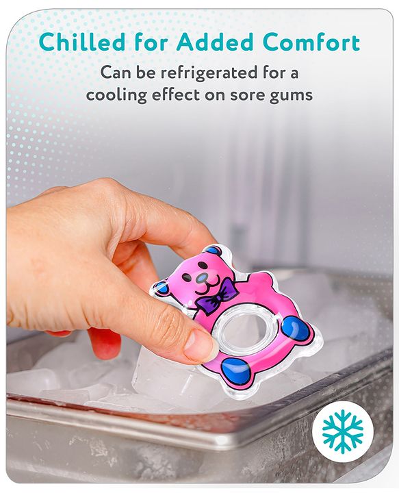 Babyhug Water Filled PVC Teddy Bear Shape Teether- Pink
