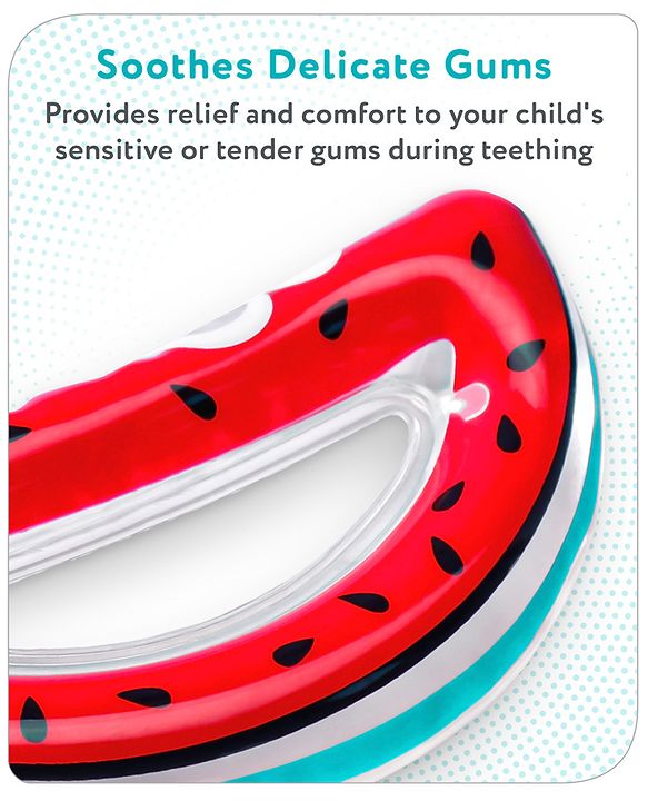 Babyhug Water Filled PVC Water Melon Shape Teether- Red