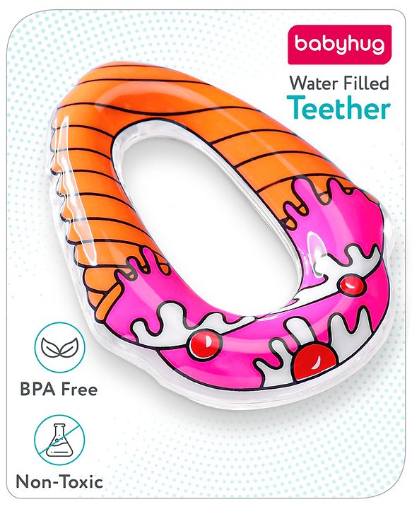 Babyhug Water Filled PVC Ice Cream Shape Teether- Red & Orange