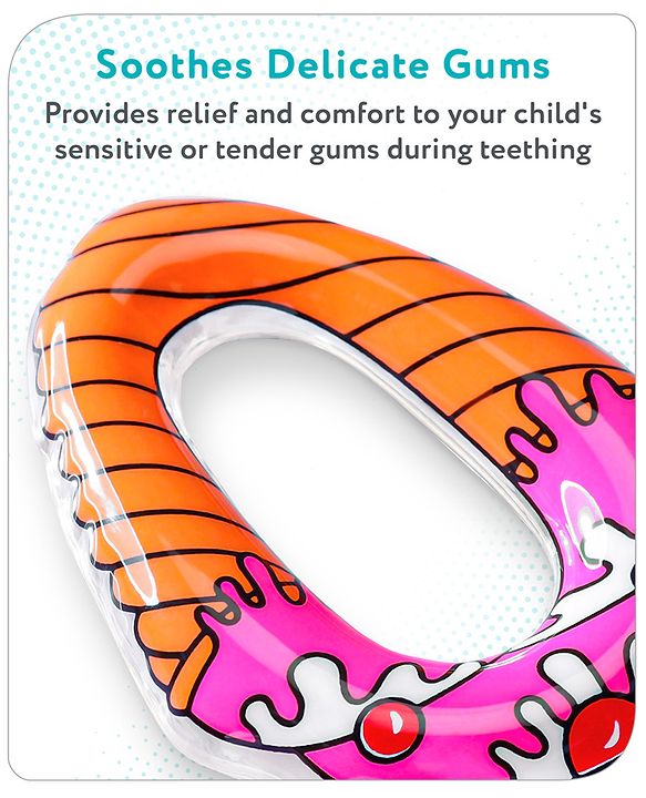 Babyhug Water Filled PVC Ice Cream Shape Teether- Red & Orange
