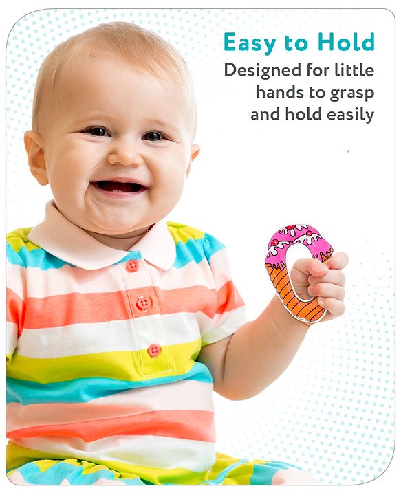 Babyhug Water Filled PVC Ice Cream Shape Teether- Red & Orange
