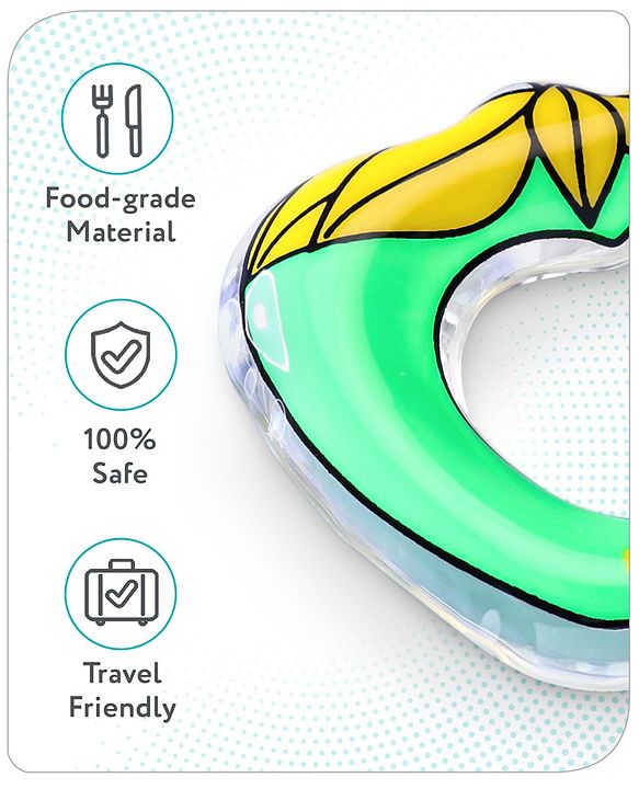 Babyhug Water Filled PVC Apple Shape Teether- Yellow & Green