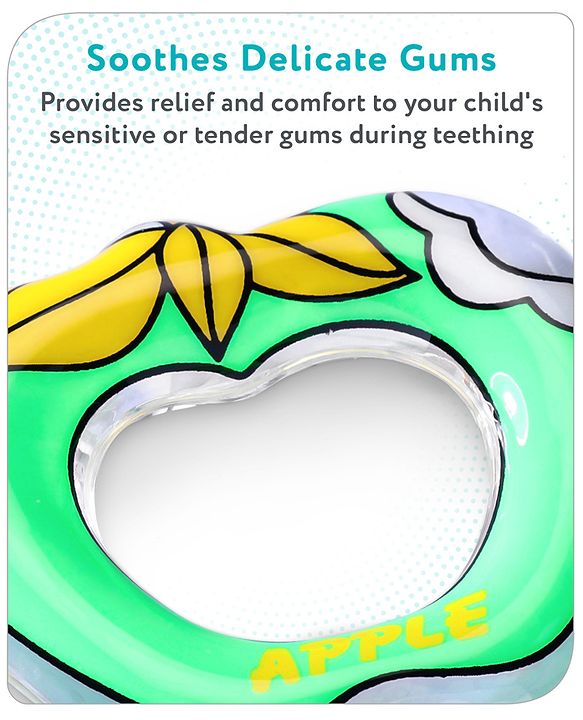 Babyhug Water Filled PVC Apple Shape Teether- Yellow & Green