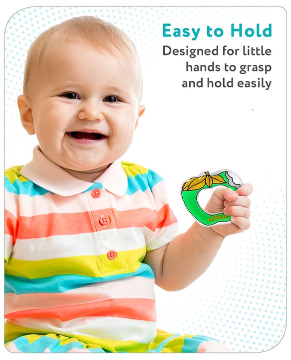 Babyhug Water Filled PVC Apple Shape Teether- Yellow & Green