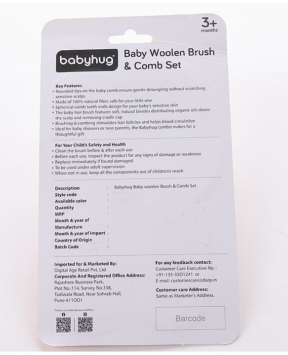 Babyhug Brush & Comb Set - Pink