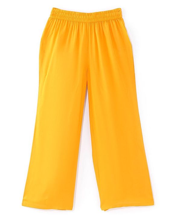 Pine Kids Woven Three Fourth Sleeves Embroidered Kurti & Salwar Set with Dupatta - Yellow