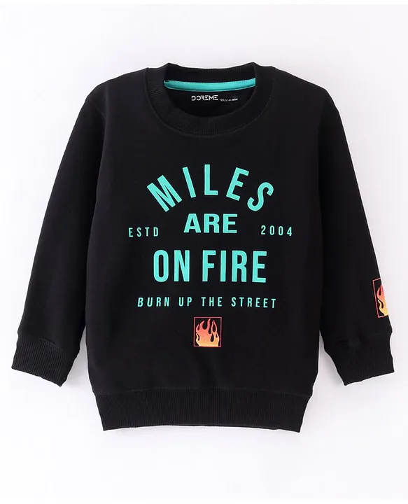 TEXT PRINT SWEATSHIRT - Black