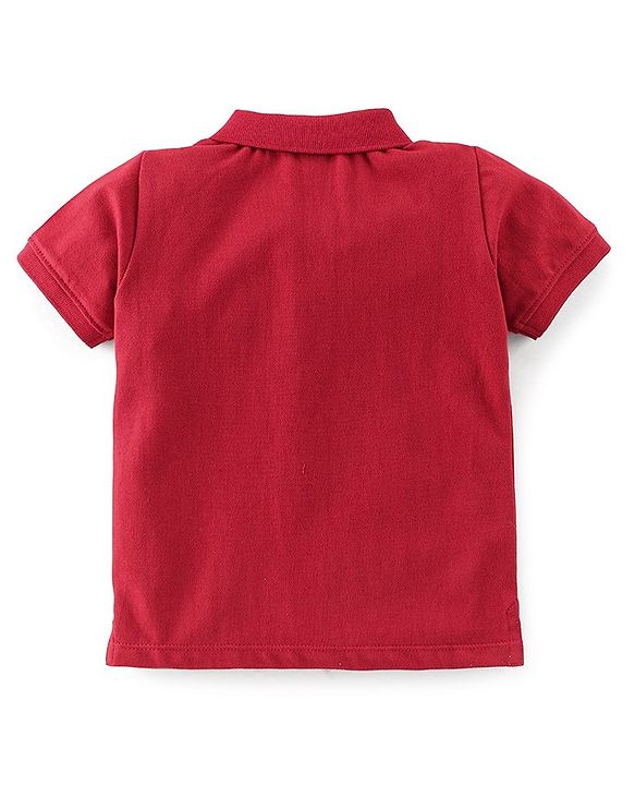 Babyhug Cotton Knit Half Sleeves Polo T-Shirt Solid Color - White
