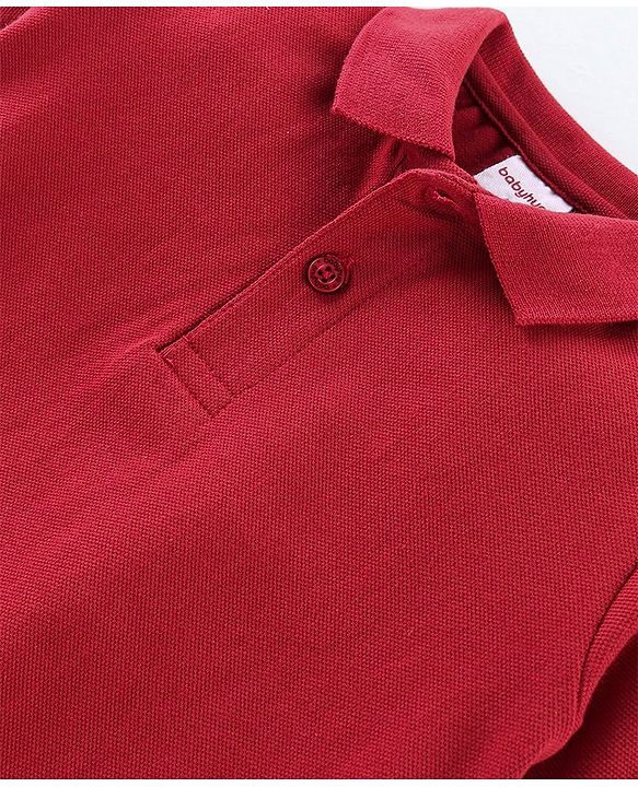 Babyhug Cotton Knit Half Sleeves Polo T-Shirt Solid Color - White